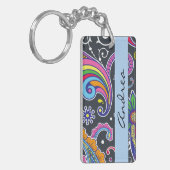 Colorful Paisley, Paisley Pattern, Jouw naam Sleutelhanger (Voorkant Links)
