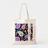 Colorful Paisley, Paisley Pattern, Jouw naam Tote Bag (Achterkant)