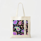Colorful Paisley, Paisley Pattern, Jouw naam Tote Bag (Voorkant)