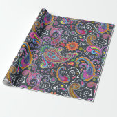 Colorful Paisley, Paisley Pattern, Persian Paisley Cadeaupapier (Uitgerold)