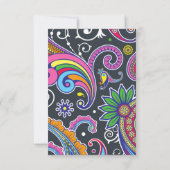 Colorful Paisley, Paisley Pattern, Wedding RSVP Kaartje (Achterkant)