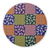 Colorful Paisley Patchwork Patroon Keramische Knop (Voorkant)