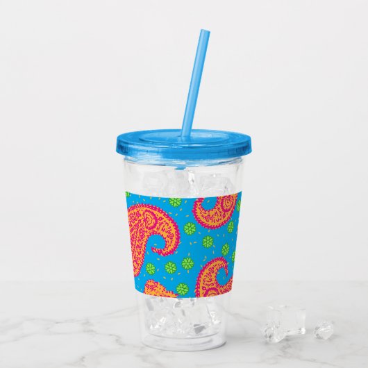 Colorful Paisley Pattern Acryl Drinkbeker (Achterkant ijs)
