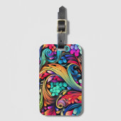 Colorful Paisley Pattern Bagagelabel (Voorkant (verticaal))