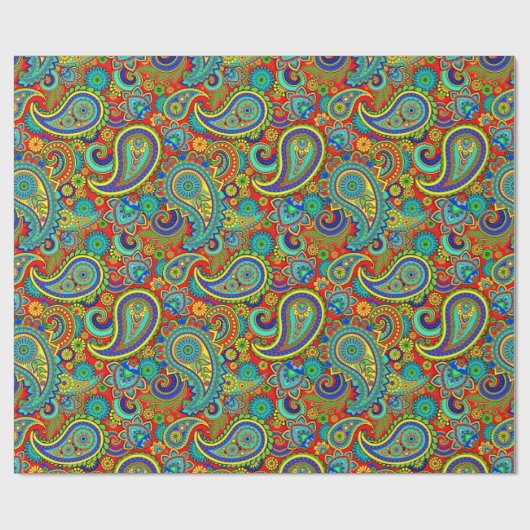 Colorful  Paisley Pattern Cadeaupapier (Vlak)