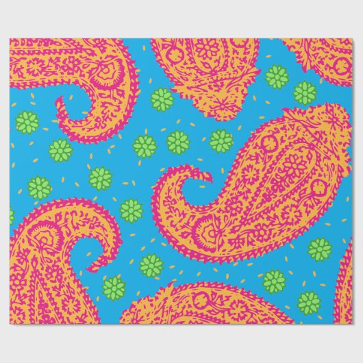 Colorful Paisley Pattern Cadeaupapier (Vlak)