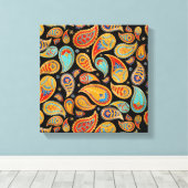 Colorful Paisley Pattern Canvas Afdruk (Insitu (Houten vloer))