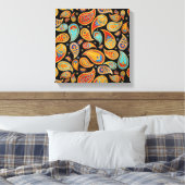 Colorful Paisley Pattern Canvas Afdruk (Insitu (Slaapkamer))