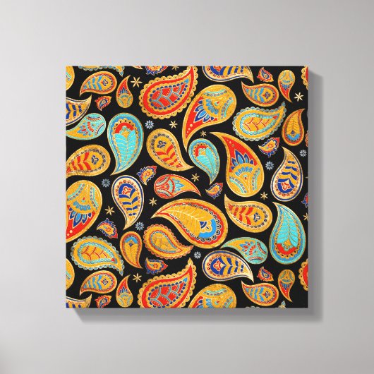 Colorful Paisley Pattern Canvas Afdruk (Voorkant)