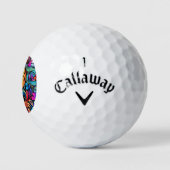 Colorful Paisley Pattern Golfballen (Logo)