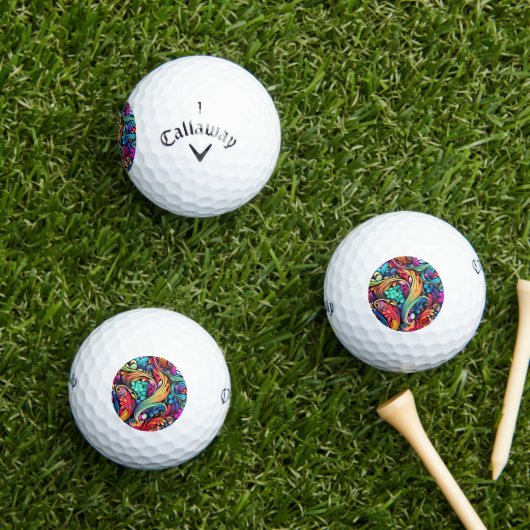 Colorful Paisley Pattern Golfballen (Insitu Gras)