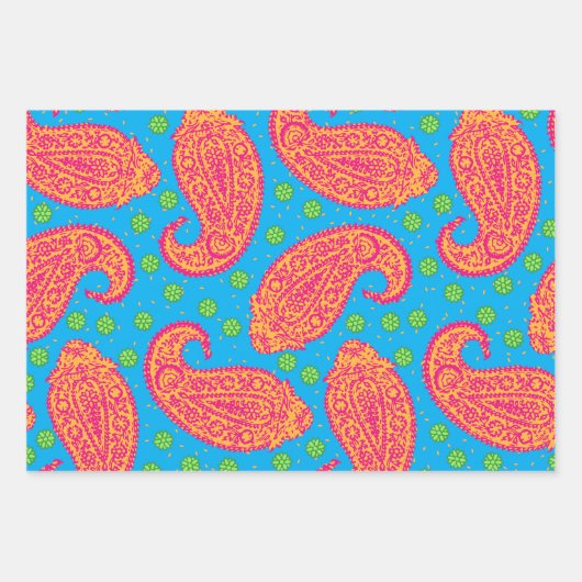Colorful Paisley Pattern Inpakpapier Vel (Voorkant 2)