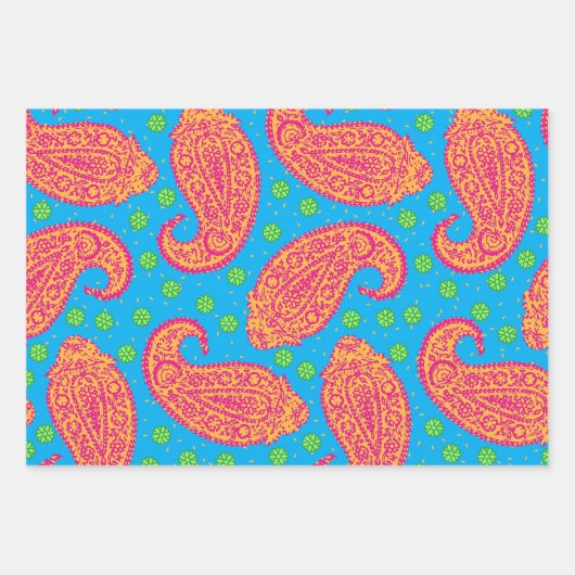Colorful Paisley Pattern Inpakpapier Vel (Voorkant)