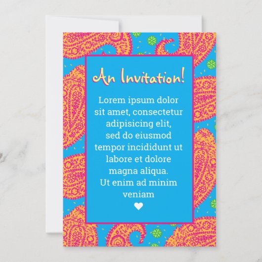 Colorful Paisley Pattern Kaart (Voorkant)