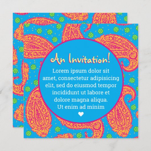 Colorful Paisley Pattern Kaart (Voorkant / Achterkant)