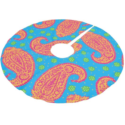 Colorful Paisley Pattern Kerstboom Rok (Gekanteld)