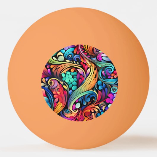 Colorful Paisley Pattern Pingpongbal (Voorkant)