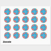 Colorful Paisley Pattern Ronde Sticker (Vel)
