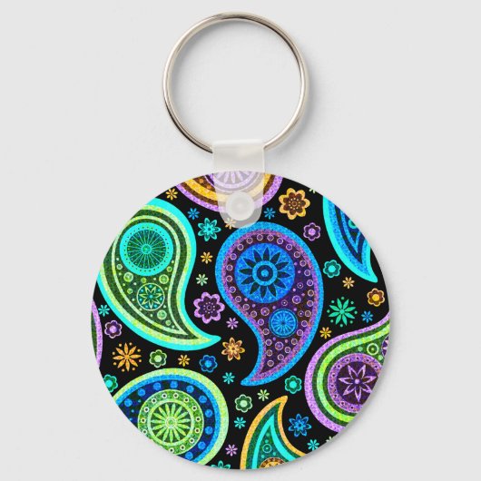 Colorful Paisley Pattern Sleutelhanger (Voorkant)