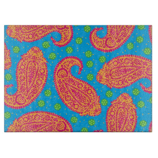 Colorful Paisley Pattern Snijplank (Voorkant)