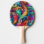Colorful Paisley Pattern Tafeltennisbatje (Achterkant)