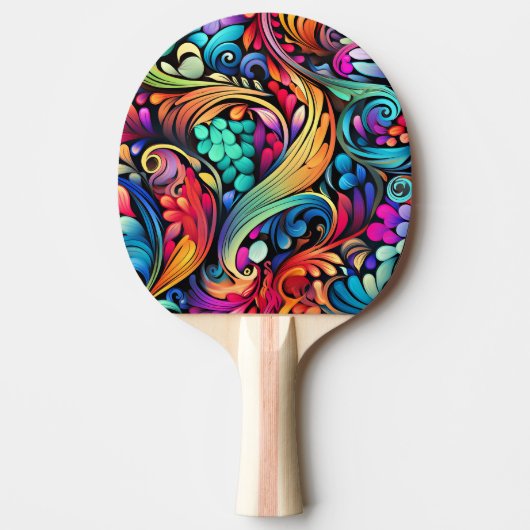 Colorful Paisley Pattern Tafeltennisbatje (Voorkant)