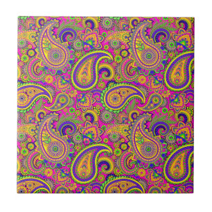 Colorful  Paisley Pattern Tegeltje