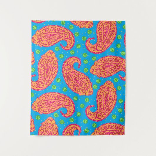 Colorful Paisley Pattern Wandkleed (Voorkant)