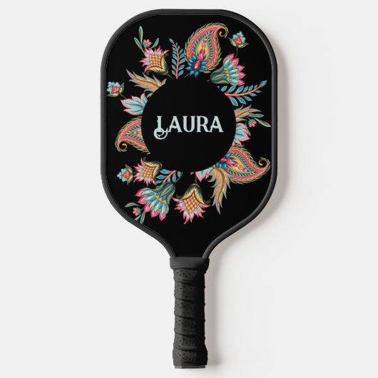 Colorful Paisley Personalized Pickleball Paddle (Voorkant)