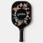 Colorful Paisley Personalized Pickleball Paddle (Achterkant)