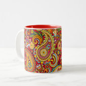 Colorful Paisley Tweekleurige Koffiemok (Voorkant links)