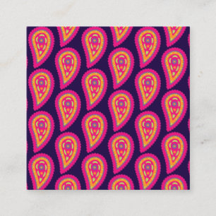 Colorful Paisley Vierkante Visitekaartje