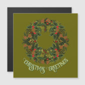 Colorful Paisley Wreath on Green Christmas Card (Voorkant / Achterkant)