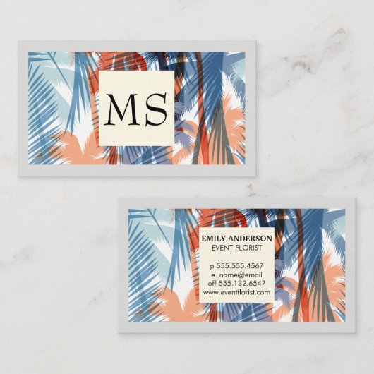 Colorful Palm Trees Pattern Visitekaartje (Voorkant / Achterkant)