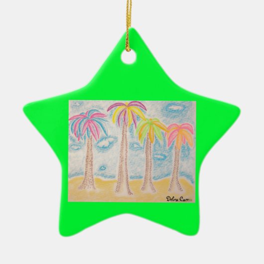 Colorful Palms-star-ornament Keramisch Ornament (Voorkant)