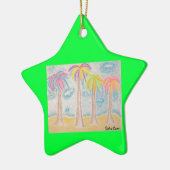 Colorful Palms-star-ornament Keramisch Ornament (Links)