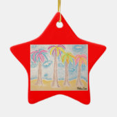 Colorful Palms-star-ornament Keramisch Ornament (Achterkant)