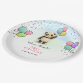 Colorful Panda Theme 1st Birthday Party Papieren Bordje (Gekanteld)