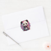 Colorful Panda Vierkante Sticker (Envelop)
