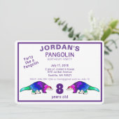 Colorful Pangolin Birthday Uitnodiging (Staand voorkant)