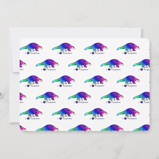 Colorful Pangolin Birthday Uitnodiging (Achterkant)