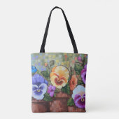 "Colorful Pansies" 16 x 16" Canvas tas (Achterkant)