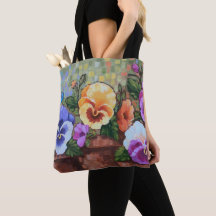 "Colorful Pansies" 16 x 16" Canvas tas