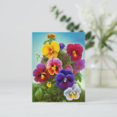 Colorful Pansies - AI ART Briefkaart (Staand voorkant)