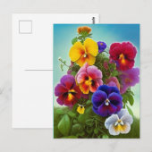 Colorful Pansies - AI ART Briefkaart (Voorkant / Achterkant)
