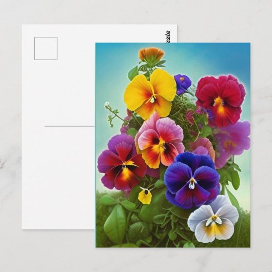 Colorful Pansies - AI ART Briefkaart (Voorkant / Achterkant)