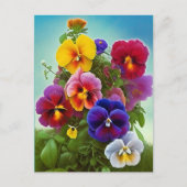 Colorful Pansies - AI ART Briefkaart (Voorkant)