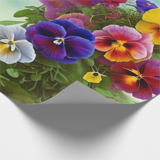 Colorful Pansies - AI ART Cadeaupapier (Hoek)
