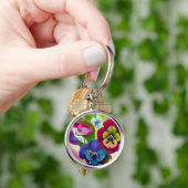 Colorful Pansies - AI ART Sleutelhanger (Hand)