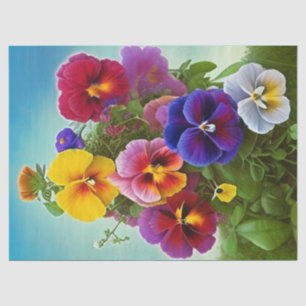 Colorful Pansies - AI ART Tissuepapier
